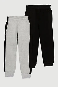 Little Boys Color Blocked Fleece Joggers 2 Pack, Multi,