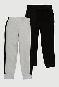 Little Boys Color Blocked Fleece Joggers 2 Pack, Multi,