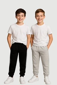 Little Boys Color Blocked Fleece Joggers 2 Pack
