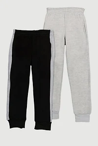 Little Boys Color Blocked Fleece Joggers 2 Pack, Multi,