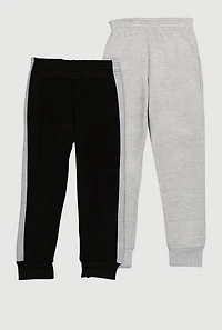 Little Boys Color Blocked Fleece Joggers 2 Pack, Multi,