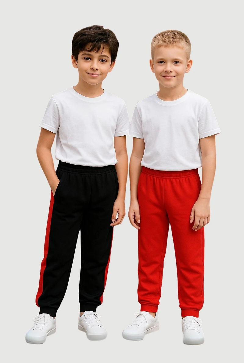 Little Boys Color Blocked Fleece Joggers 2 Pack