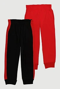 Little Boys Color Blocked Fleece Joggers 2 Pack, Multi,