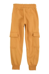 Little Boys Solid Fleece Cargo Pocket Joggers, Khaki, Size 7