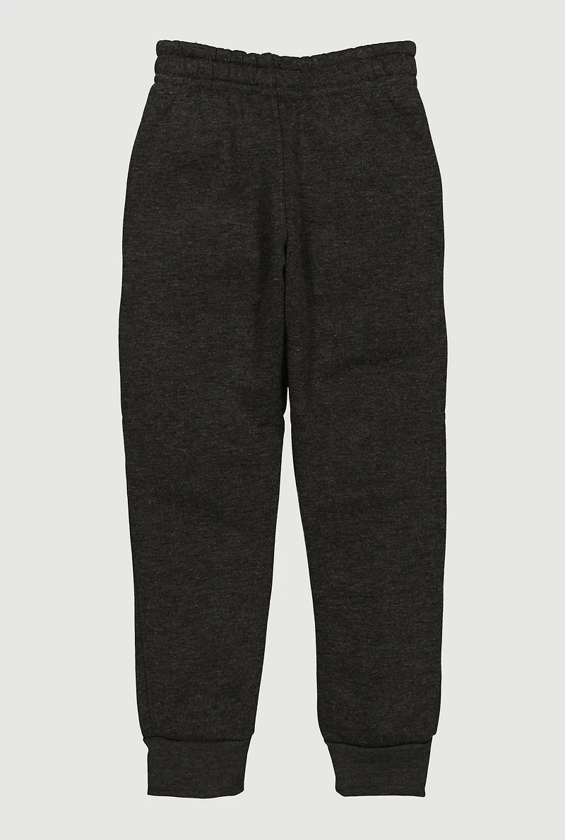 Little Boys Marled Fleece Lined Pull On Sweatpants