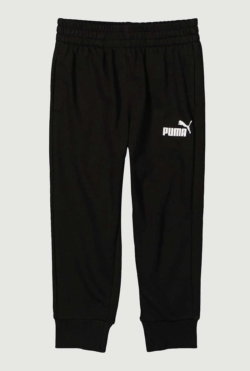 Little Boys Graphic Print Elastic Waist Joggers, Black, Size 6