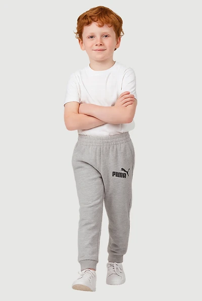 Little Boys Graphic Logo French Terry Marled Joggers, Grey, Size 4