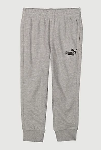 Little Boys Graphic Logo French Terry Marled Joggers, Grey, Size 7