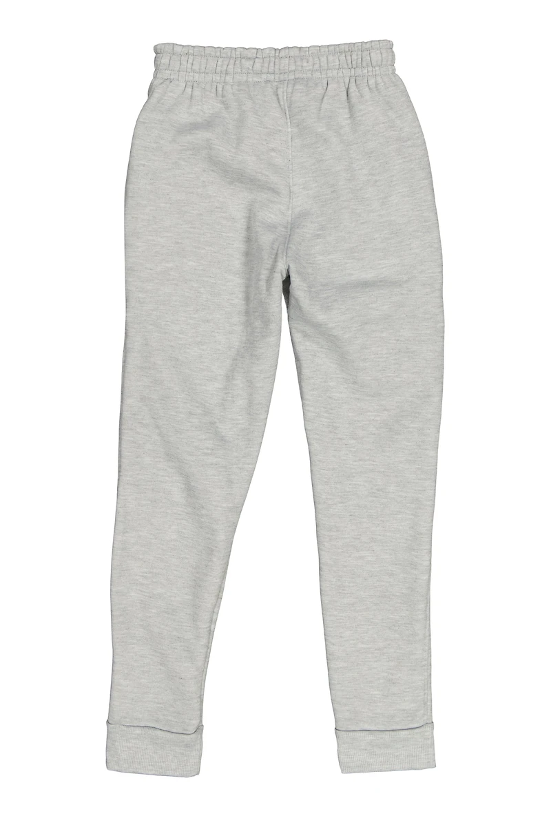 Boys Marled Fleece Joggers, Grey, Size 16-18