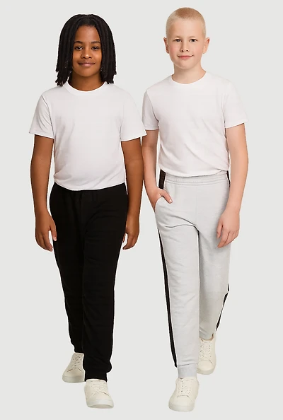 Boys Color Blocked Fleece Joggers 2 Pack, Multi, Size 12-14