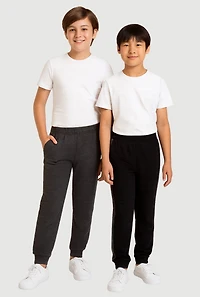 Boys Color Blocked Fleece Joggers 2 Pack, Multi,