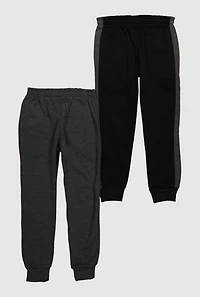 Boys Color Blocked Fleece Joggers 2 Pack, Multi,