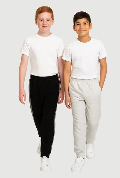 Boys Color Blocked Fleece Joggers 2 Pack