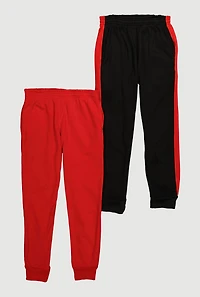 Boys Color Blocked Fleece Joggers 2 Pack, Multi,