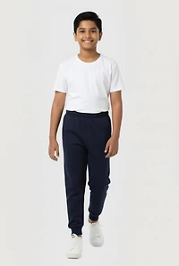 Boys Solid Elastic Waist Pull On Joggers, Blue, Size 12-14