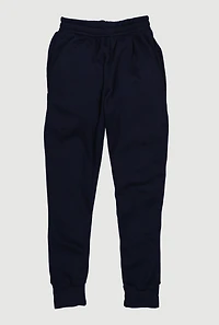 Boys Solid Elastic Waist Pull On Joggers