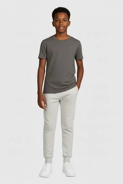 Boys Marled Pattern Mid Rise Pull On Joggers