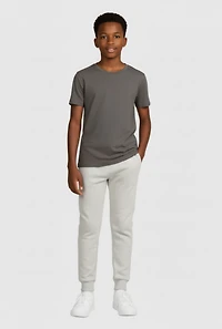 Boys Marled Pattern Mid Rise Pull On Joggers