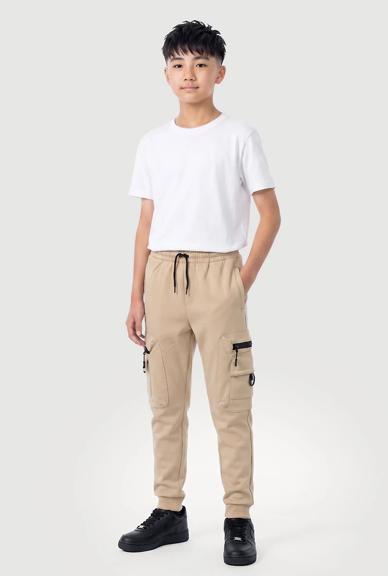 Boys Zip Detail Cargo Joggers