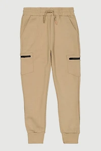 Boys Textured Knit Cargo Jogger