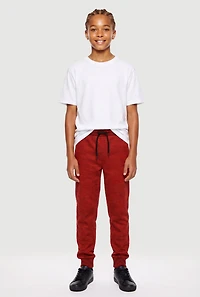 Boys High Drawstring Waist Marled Joggers 2 Pack