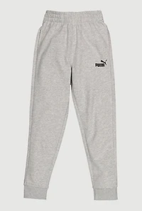 Boys Marled Puma Graphic Elastic Waist Joggers, Grey, Size XL