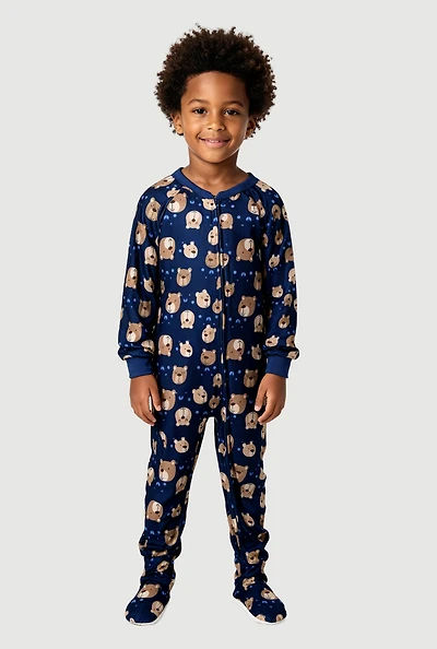 Little Boys Assorted Patterned Footed Pajamas