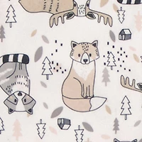 Little Boys Printed Pattern Zip Front Footed Pajamas