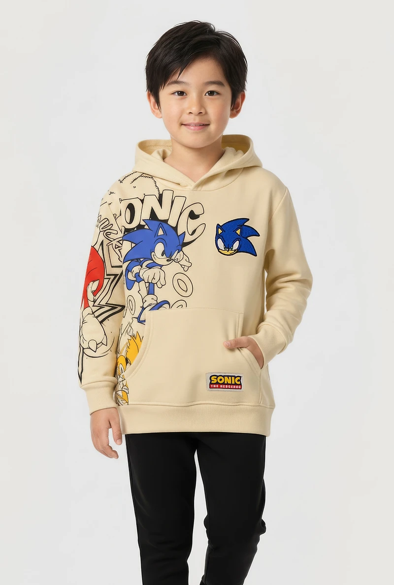 Little Boys Sonic The Hedgehog Hooded Graphic Sweatshirt
