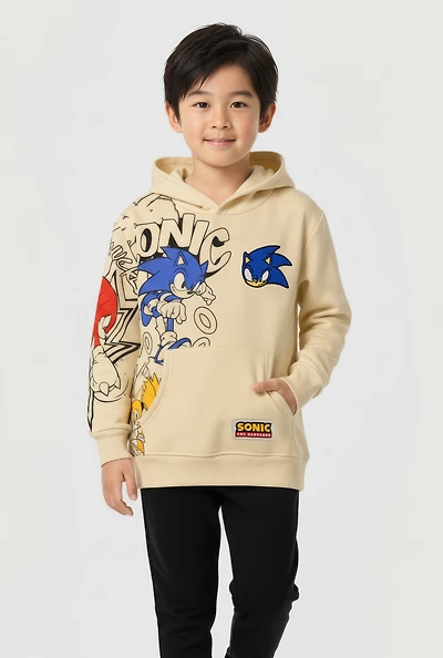 Little Boys Sonic The Hedgehog Hooded Graphic Sweatshirt