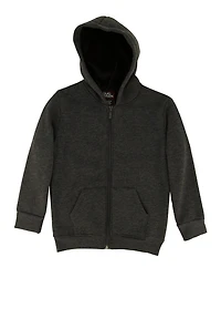 Little Boys Fleece Lined Zip Front Hoodie