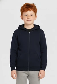 Little Boys Fleece Lined Zip Front Hoodie