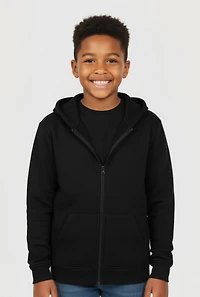 Little Boys Zip Front Hooded Sweatshirt