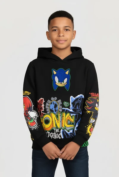 Boys Sonic The Hedgehog Graphic Hooded Sweatshirt