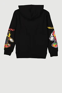 Boys Sonic The Hedgehog Graphic Hooded Sweatshirt, Black, Size 14-16