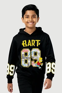 Boys Bart Simpson 89 Graphic Fleece Pullover Hoodie
