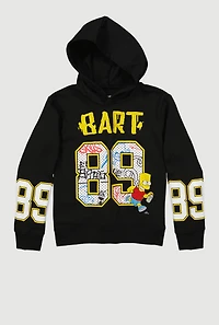 Boys Bart Simpson 89 Graphic Fleece Pullover Hoodie