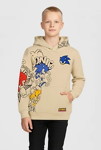 Boys Sonic Embroidered Kangaroo Pocket Hoodie