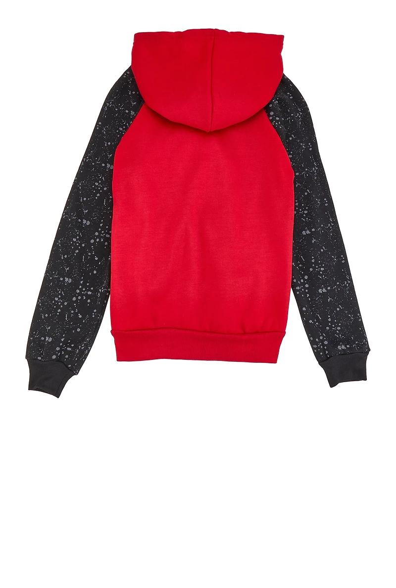 Boys Paint Splatter Hooded Sweatshirt