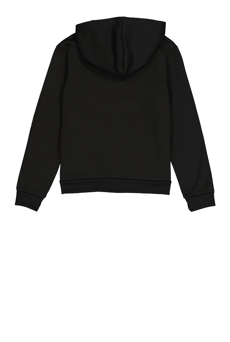 Boys Fleece Stripe Detail Zip Front Hoodie,