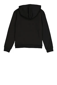 Boys Fleece Stripe Detail Zip Front Hoodie,