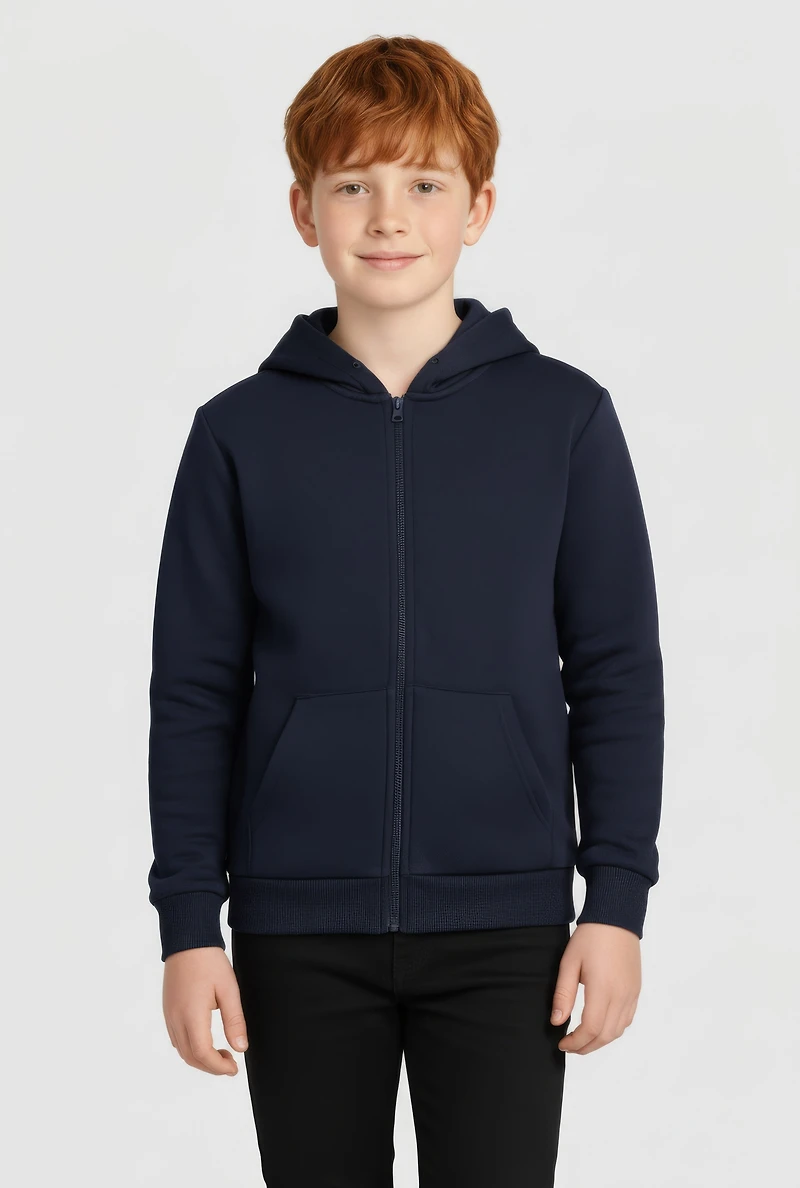 Boys Hooded Zip Front Sweatshirt