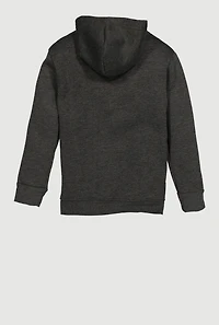 Boys Marled Pattern Zip Front Hooded Sweatshirt