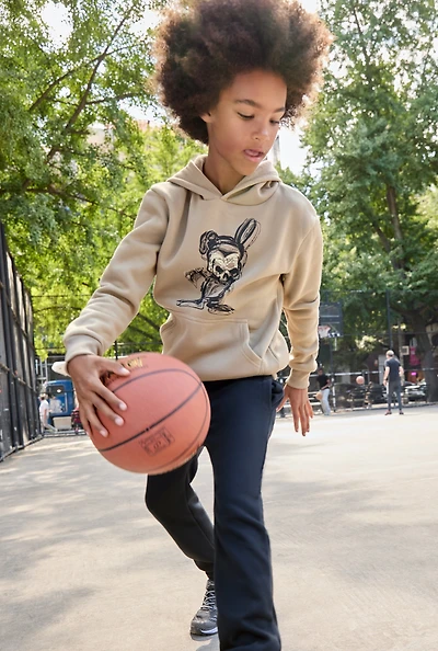 Boys Graphic Pullover Hoodie, Beige, Size 8