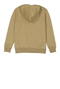 Boys Graphic Pullover Hoodie, Beige, Size 10-12