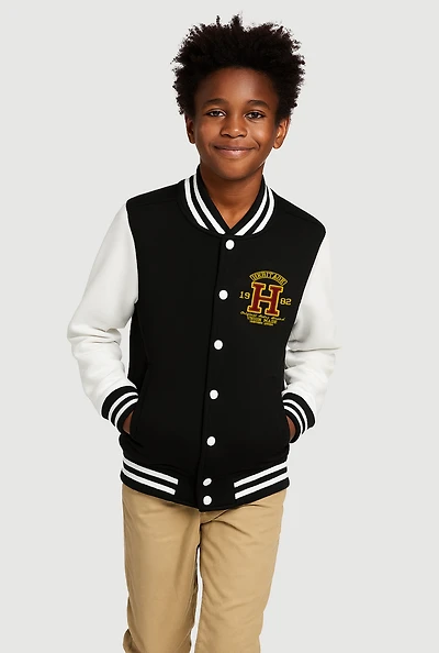 Boys Fleece Line 1982 Heritage Graphic Varsity Jacket, Multi, Size 14-16