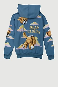 Boys Head In the Clouds Graphic Pullover Hoodie, Blue, Size M