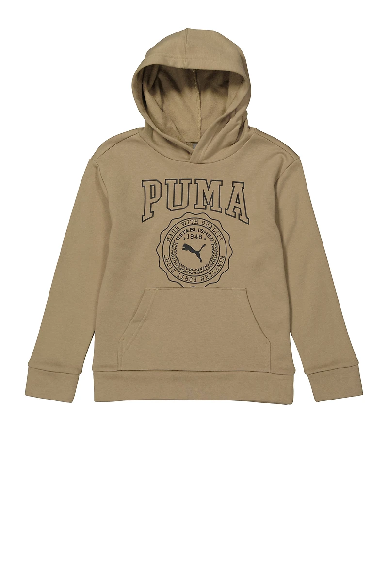 Boys Puma Graphic Pullover Hoodie, Beige, Size L