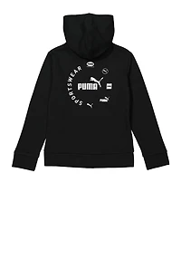 Boys Puma Sportswear Zip Up Hoodie, Black, Size XL