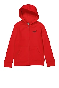 Boys Puma Sportswear Zip Front Hoodie, Red,